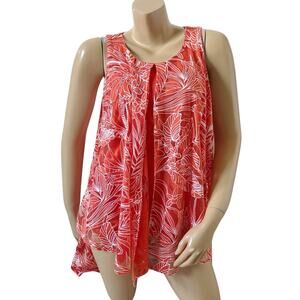 NY COLLECTION Womens Size Small Sleeveless Floral High Low Tunic Tank Top Shirt